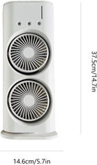 Double-Ended Spray Fan – Dual Cooling Mist with LED & USB Recharge | Stylish Silent Desk Fan