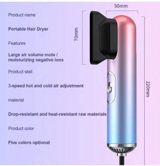 Portable Compact Ionic Hair Dryer – Powerful, Foldable & Travel-Ready Blow Dryer