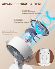3-in-1 Standing Air Circulator Fan – Adjustable Height, Remote, Timer, Aromatherapy | UAE Summer Essential